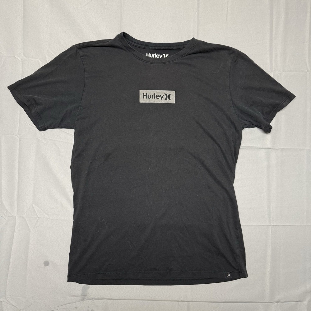 Hurley Shirt Men's Small LOGO‎ T Black Short Sleeve Nike Dri-Fit Crewneck TEE